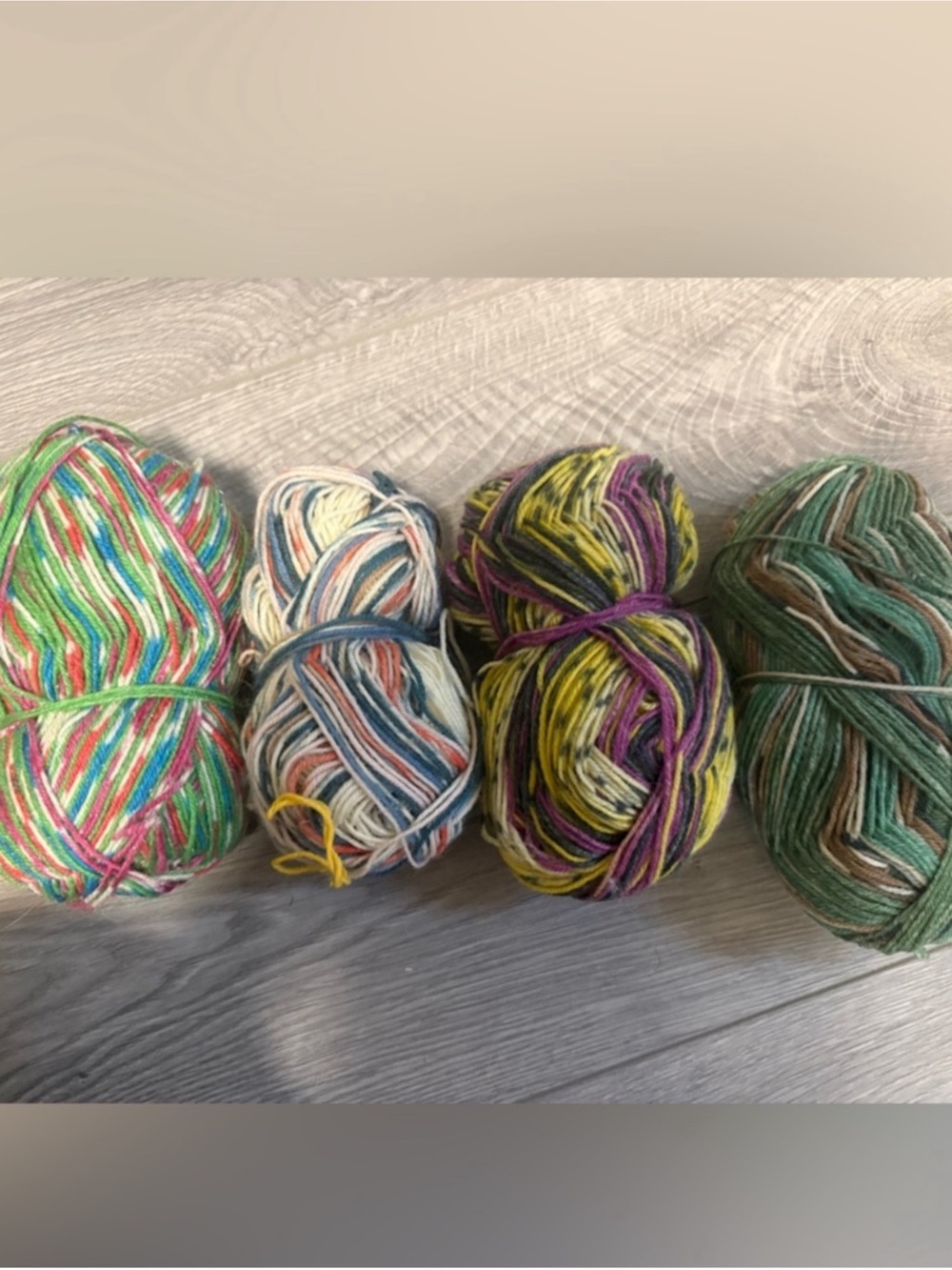 Lot of 4 Opal and West Yorkshire Wool Yarn scraps
